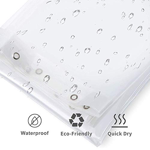 downluxe Heavy Duty Shower Curtain Liner Clear - PEVA 8G Waterproof for Bathroom, Rust Proof Grommets, 72x72 Inches, 1PC