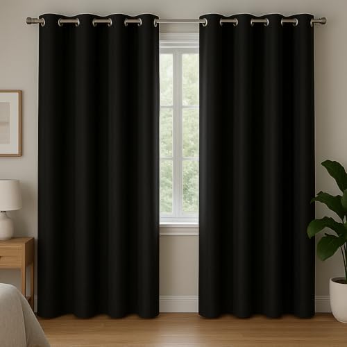 Consejos para Comprar Cortina Negra para comprar online. 44 ALFER HOME - Cortinas Blackout 2 Páneles, 100% Poliéster, Opacas, para Sala o Recámara, Medidas 2.80x2.20 m, Negro