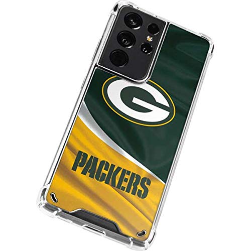 Skinit Clear Phone Case Compatible with Galaxy S21 Ultra 5G - Officially Licensed NFL Green Bay Packers Design