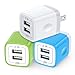 USB Wall Charger, Charger Plug, Charging Block Cube, Charger Block Box, 5V/2.1A Universal Power Adapter Brick Base Compatible for Phone X/8/7/6 Plus, iPad, Samsung Galaxy S9/S8/Note 9, LG, ZTE, HTC