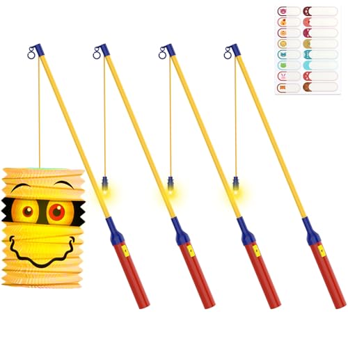 Heelay® 4 LED Laternenstab Electric 40cm für St Martin, Elektronischer Lantern Rods Stab Laternenumzüge Halloween Zauberstäbe für Kostüme für Kinder Party Kostümpartys