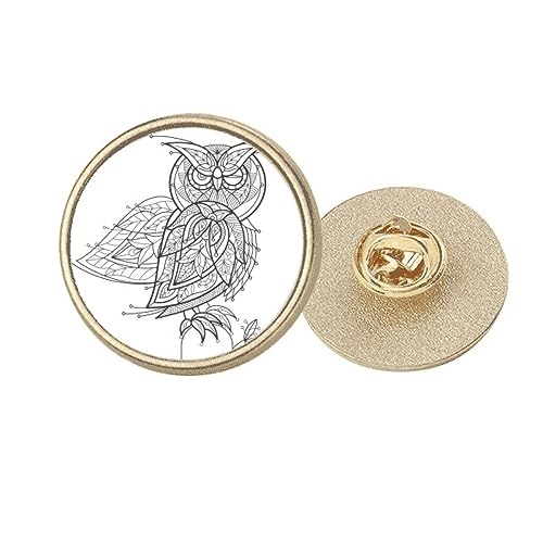 Broche noire ronde en métal doré oiseau la solution pour personnaliser un blazer