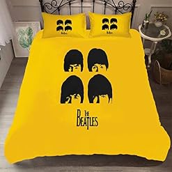 Beatles Housse de Couette 240×260 cm avec 2 x Taies d’oreiller 65×65 cm, Mode Unique 3D Imprimé Microfibre Literie… - Les Beatles, Paul McCartney, John Lennon, RIngo Starr, George Harrison