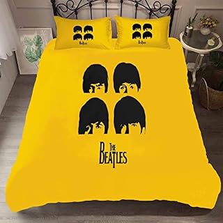 Beatles Housse de Couette 240×260 cm avec 2 x Taies d’oreiller 65×65 cm, Mode Unique 3D Imprimé Microfibre Literie… - Les Beatles, Paul McCartney, John Lennon, RIngo Starr, George Harrison