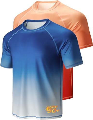 Liberty Imports mens Uv Short Sleeve Swim Shirts Rash Guard Shirt