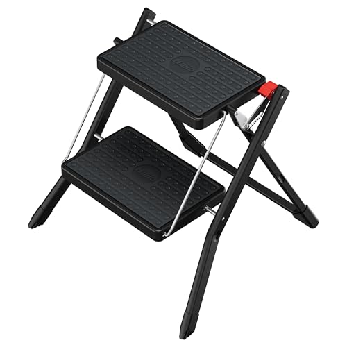 Hailo (ハイロ)【ハイロミニ ブラック 60133】ミニ脚立 脚立 2段 折りたたみ式 軽量 ステップスツール