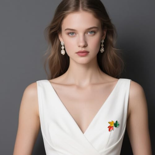 Image of Rhinestone Flower Brooches for Women Enamel Floral Brooch Lapel Pins for Mom Wife Elegant Dress Accessories Mother's Day Jewelry Gifts