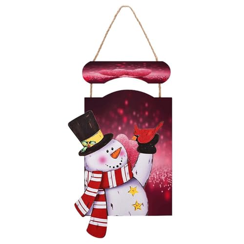 Décoration murale de Noël en bois suspendre bonhomme de neige pour salon chaleureux