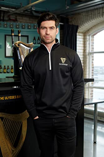 Guinness Black Quarter Zip Performance Top Official Merchandise Pullover 1/4 Zip Athletic Fleece3