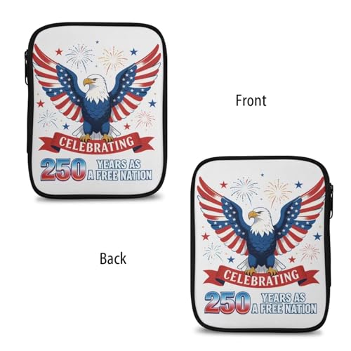 Image of Vanideaoty American Flag Crochet Hook Case Holiday Knitting Needle Storage with Web Pockets for 250th Anniversary Home Gifts
