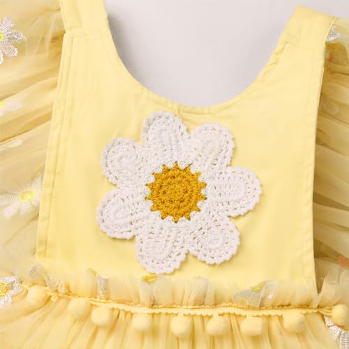 IBTOM CASTLE Baby Girl Romper Dress Princess Flutter Sleeve Tulle Tutu Dress Flower Strawberry Summer Clothes with Headband3