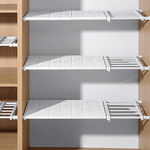 Estante de Tensión y Barra de Tracción Estante de Almacenamiento Ajustable Retráctil Divisor de Armario Armario Zapatero (42 cm de ancho, longitud ajustable 30-45 cm) Cover