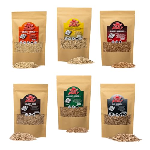 BWAY Sciure de Bois pour Fumage a Froid Saveur Olivier, Oranger, Amandier, Citronnier, Noyer et Chêne compatible avec un Fumoir à Froid | Bois de Fumage avec...