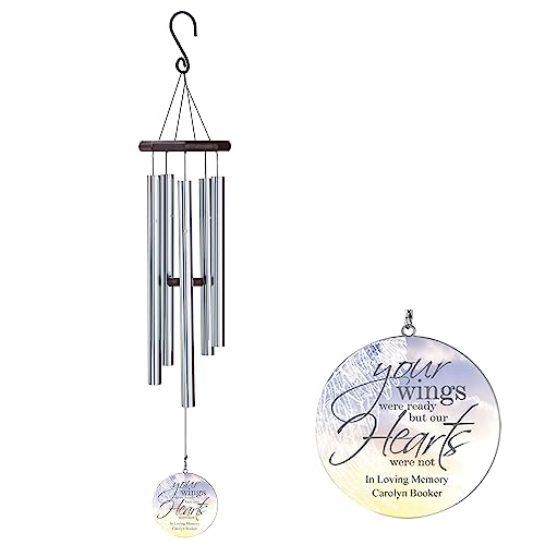 Let's Make Memories Personalized Wind Chime - Memorial - in Memory - Sympathy - Condolences - Remembrance - 30”H - Memorial Wings Design