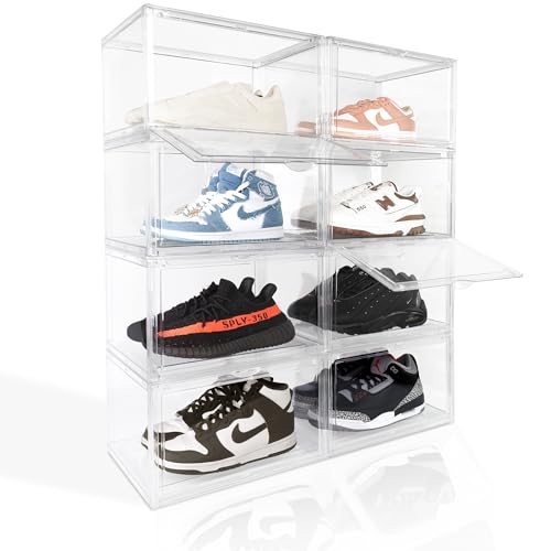 Ollie boîtes rangement chaussures acrylique empilables 8 pack