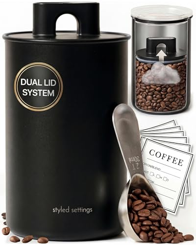 Dual-Lid Vacuum Coffee Canister