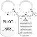 Pilot Airplane Gifts Aviation Men - 1 Pcs Pilot Keychain Inspirational Quote with Black Gift Box for Men Women Flight Attendant Aviation Lovers Key Bag Accessories Birthday Graduation Gift Keyring