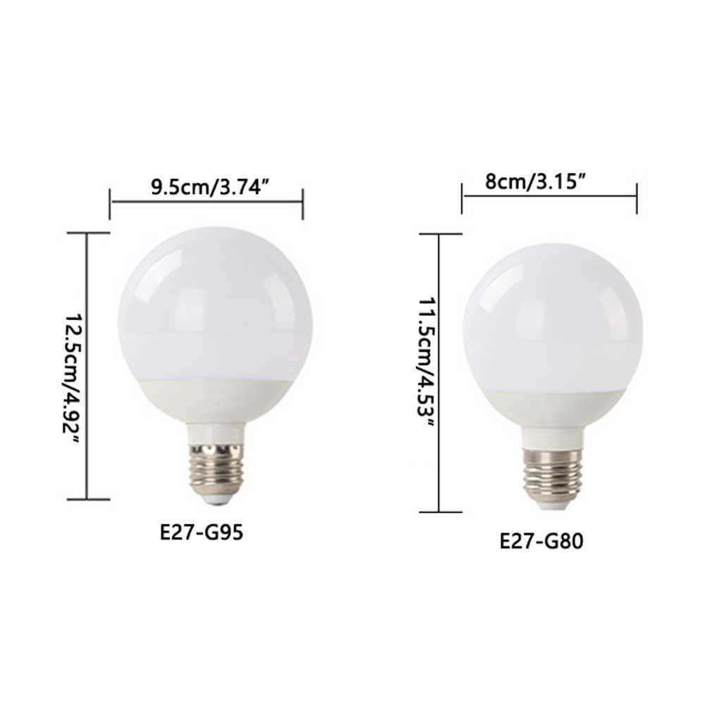 Paquete de 10 Bombillas LED E27 de 12 W para Espejo, Dormitorio, Cocina, Oficina, Bombillas LED G80 E27 de bajo Consumo, luz Blanca ultrabrillante, 6000 K, Equivalente a incandescente de 60 W