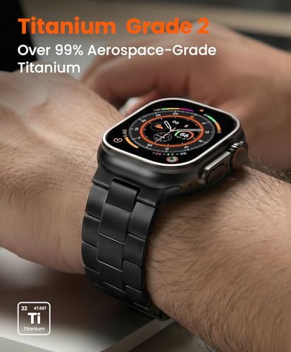 Image of Titanium Watch Band Compatible with Apple Watch Ultra 3 & Ultra 2 1 49mm - 26mm Wide-Body Metal Apple Watch Ultra Band with Scratch Resistant DLC Coating for men - CRNS01 Business Series