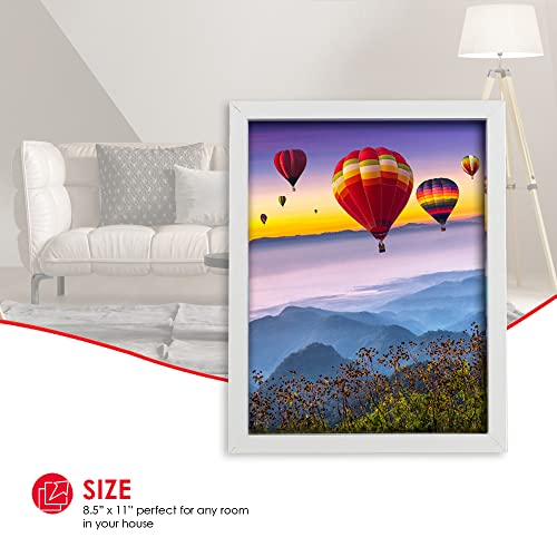 Home Basics Mdf Picture Frame With Easel (8.5" X 11", White) #TOP3