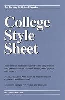College Style Sheet 096969850X Book Cover