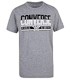 Grau Converse Basketball Star Tee T-Shirt Schlichtes Kinder Sommer-Shirt Rundhals-Shirt Kurzarm-Shirt Grau, Größe:128/140