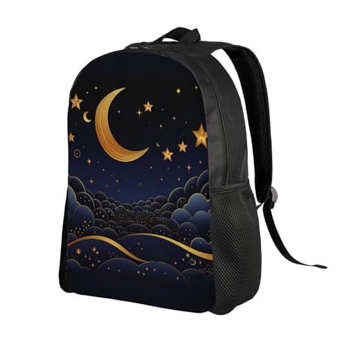 Mochila Unisex Estrellas y Luna Impermeable para Senderismo miniatura 2