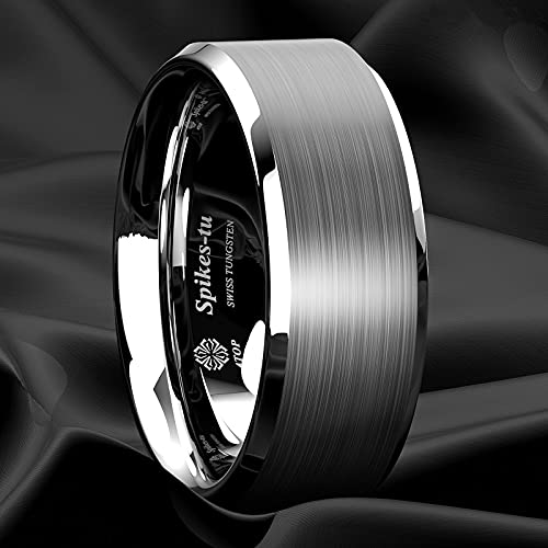 ATOP 8Mm Silver Wedding Band for Men Tungsten Carbide Ring Classic Brushed Comfort Fit Male Bridal Engagement Ring2