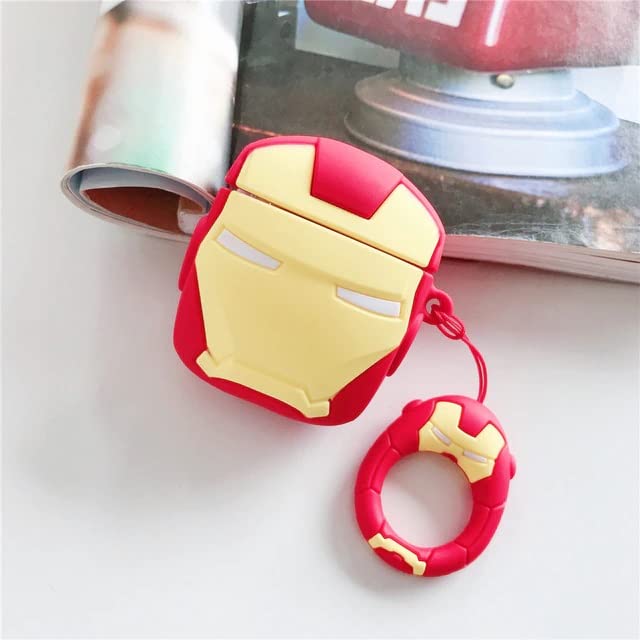Image of Cartoon 3D Design Protective Charger Case Compatible with Apple 20W Adapter iPhone, iPad, AirPods Premium Silicon Cartoon Charger Case Iron Man [Adapter and Cable NOT Included]