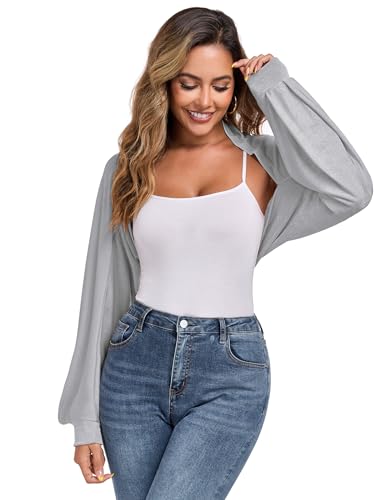 Image of ZAFUL Women's Sheer Shrug Y2K Long Sleeve Cardigans 2026 Irregular Tie Front Bolera