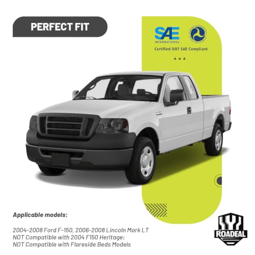 Image of Headlights for 2004-2008 Ford F150 /2006-2008 Lincoln Mark LT | Halogen Headlamp Replacement with High Low Beam Bulbs, Smoke Housing, Driver & Passenger Side