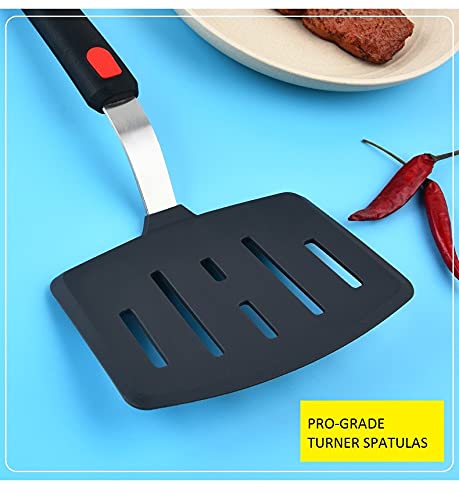 Image of Silicone Turner, Non-Stick Hygienic Solid Heat-Resistant Flexible Silicone Spatula ((Q) Pack of 1)