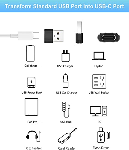 Image of Sounce USB C Female to USB Male Adapter [Aluminum Shell, High Stability] Type C to USB A Converter Compatible with iPhone 13 Pro Max Apple Watch Series 7 AirPods 3 CarPlay, (Set of 2 Black)