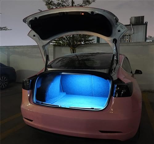 NIRBO Car Boot Lighting Accessory, For Tesla 2019-2022 Model 3, Rear Trunk Cargo Area Intelligent Light Bar, LED Lamp Tube Interior Decorative Accessories,Blue