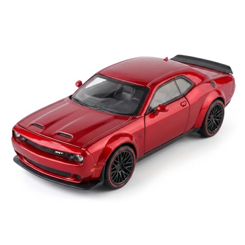 Image of Dodge Challenger SRT Hellcat Widebody 1:32 Scale Die-Cast Car Model Grey - Sound Light Openable Doors Pull-Back Alloy American Muscle Car Collectible