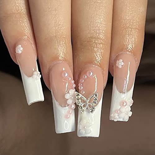 Butterfly Nail Charms Silver Butterfly Nail Gems 3D Metallic Butterflies Nail Rhinestones For Acrylic Nails Designs Shiny Butterfly Crystal Charms For Women Girls Nail Art Supplies Decoration 20Pcs #TOP3