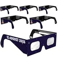 Absolute Eclipse Sonnenfinsternis Brille Kinder 2026 zum Sehen der Sonnenfinsternis - ISO 12312-2 CE Zertifiziert - 6er Pack Familie - Design Rocketrider - EU Hersteller Anerkannt AAS