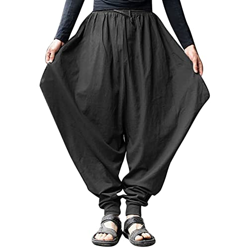 Pantalon en coton et lin homme style rétro pour rester au frais en été