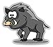 20cm! Hochwertiger Kühlschrank-Auto-Aufkleber Sticker Cartoon Comic Wildschwein UV&Waschanlagenfest Decal