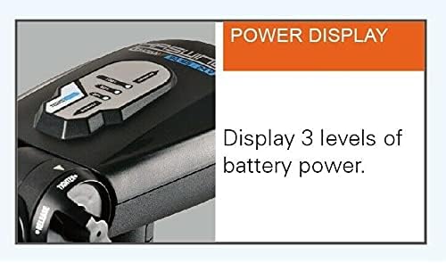 Close-up of the trolling motor's power display showing battery levels