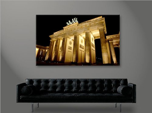 Olympiastadion Berlin Leinwandbild - Frontansicht In Morgenstimmung 150x80cm