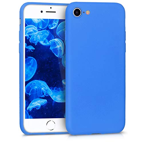 kwmobile Cover Compatibile con Apple iPhone 7/8 / SE (2020) - Custodia in Silicone TPU - Backcover Protezione Posteriore- Blu Fluo