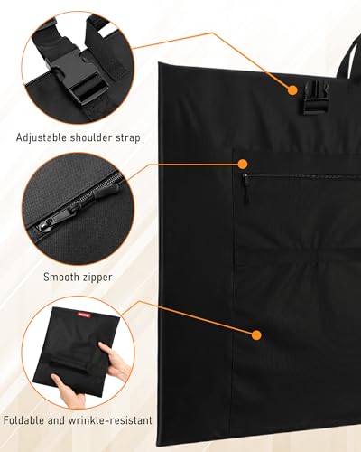 Image of Nicpro Light Weight Art Portfolio Bag, 36 x 48 Inches Waterproof Art Portfolio Case with Shoulder & Handle Carry, for Artwork, Poster, Sketch Drawing, Canvas, Photography, Solar Panel Storage