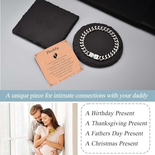 TEVOP Engraved Bracelet Gifts for Men Boys, Dad Uncle Grandad Son Grandson Brother Nephew Gifts, Cuban Chain Bracelet Jewellery Presents for Birthday Fathers Day Christmas Valentines Day Graduation