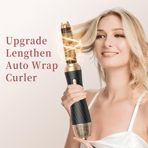 Image of 6 in 1 Hair Dryer Brush, Upgrade Detachable Blow Dryer Brush Air Styler Wrap Air Curler, Curly Twist Hot Curling Iron, Negative Ion Blow Dryer Hot Styler, Travel Hair Styling Tool