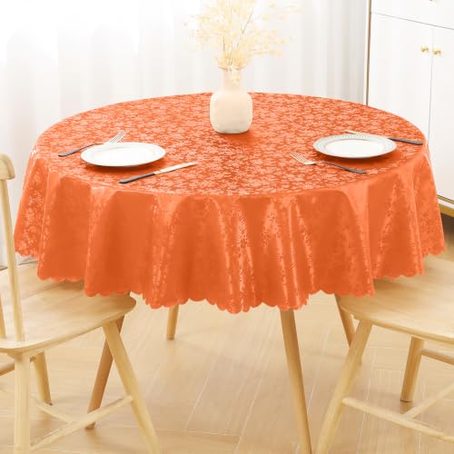 Image of Smiry Round Waterproof Heavy Duty Vinyl Tablecloths, 60 x 60 Inch