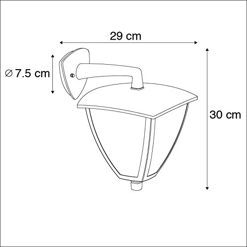 Qazqa Außenlaterne Platar – Quadratisch, Aluminium, Dunkelgrau, IP44, Für E27 LED, Dimmbar