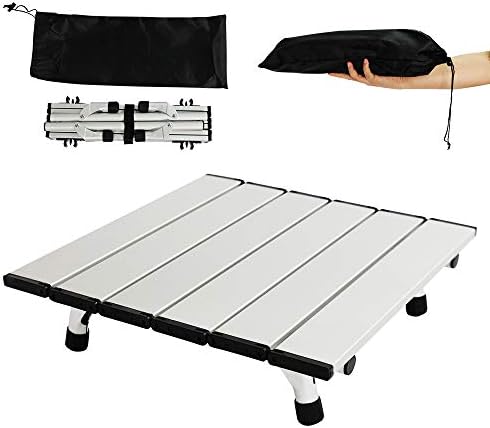 TIYASTUN Small Camping Tables That Fold Up Lightweight Aluminium, Beach Tables for Sand Foldable, Camp Tables Portable Foldable, Portable Picnic Table for Outdoor, Camping, Picnic, Hiking, Backpacking
