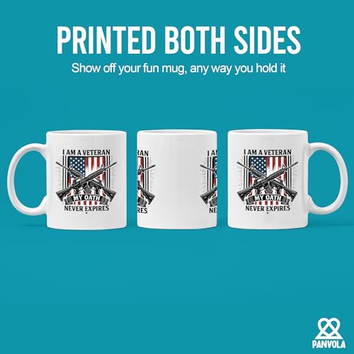 Taza de cerámica para veteranos 11 oz blanca miniatura 3