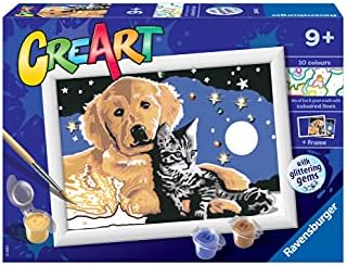 Ravensburger - CreArt Series E: gwiaździste niebo, zestaw do malowania liczbami, zawiera wstępnie wydrukowany stół, pędzel, kolory i akcesoria, kreatywna gra dla dzieci 9+ lat
